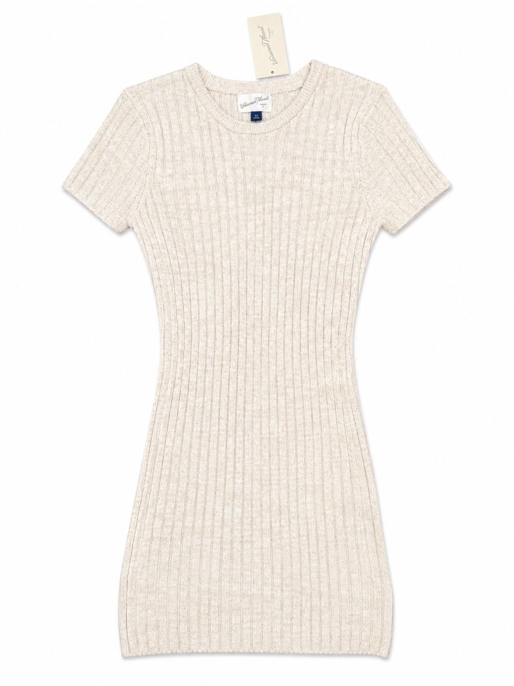 NWT Universal Thread Cream Ribbed Sweater Dress XS Soft Knit Mini Dress